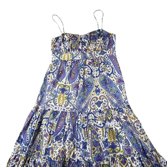 Lauren Ralph Lauren Dresses & Skirts - Lauren Ralph Lauren Maxi Dress Womens 8 Paisley Lined Tiered Silk Cotton‎ Summer